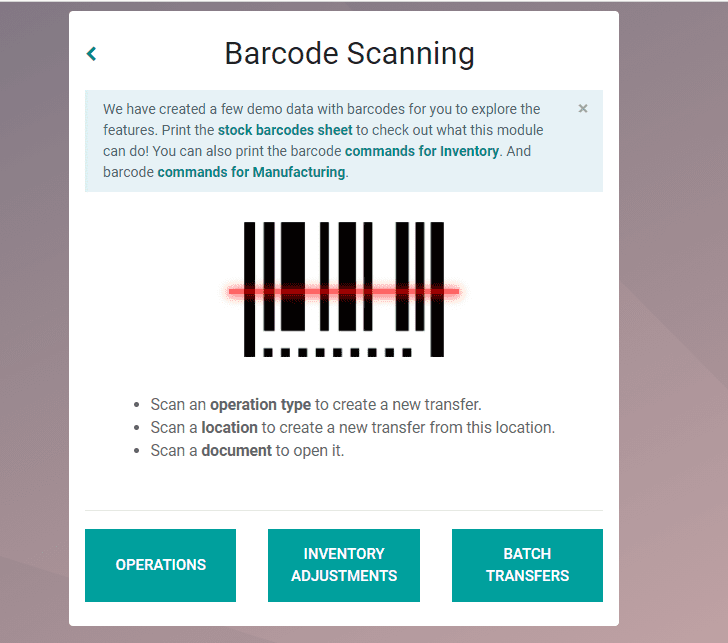 Odoo Barcode App