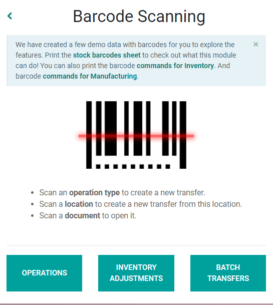 Odoo Barcode App