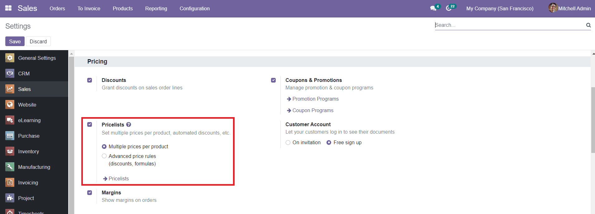 Módulo de Ventas Odoo 15