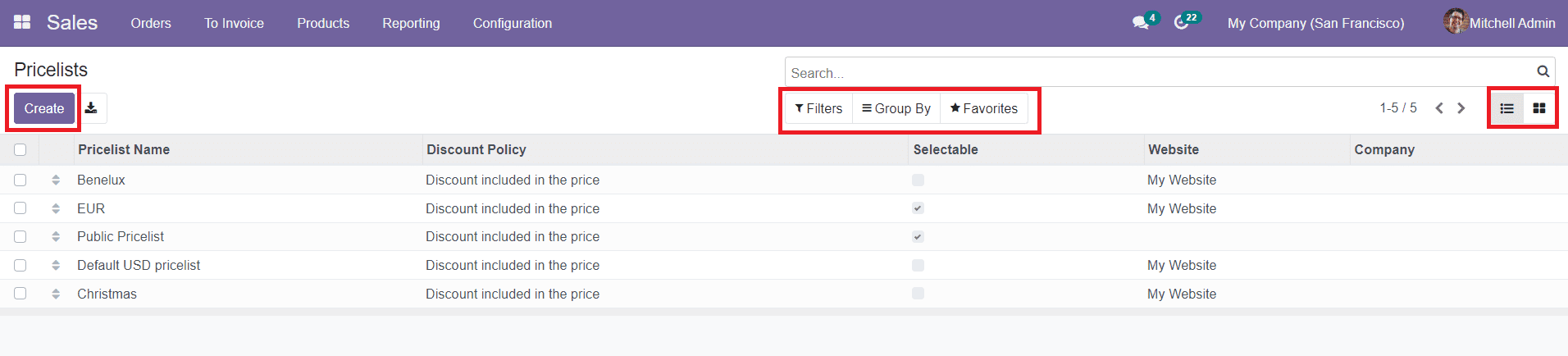 Módulo de Ventas Odoo 15