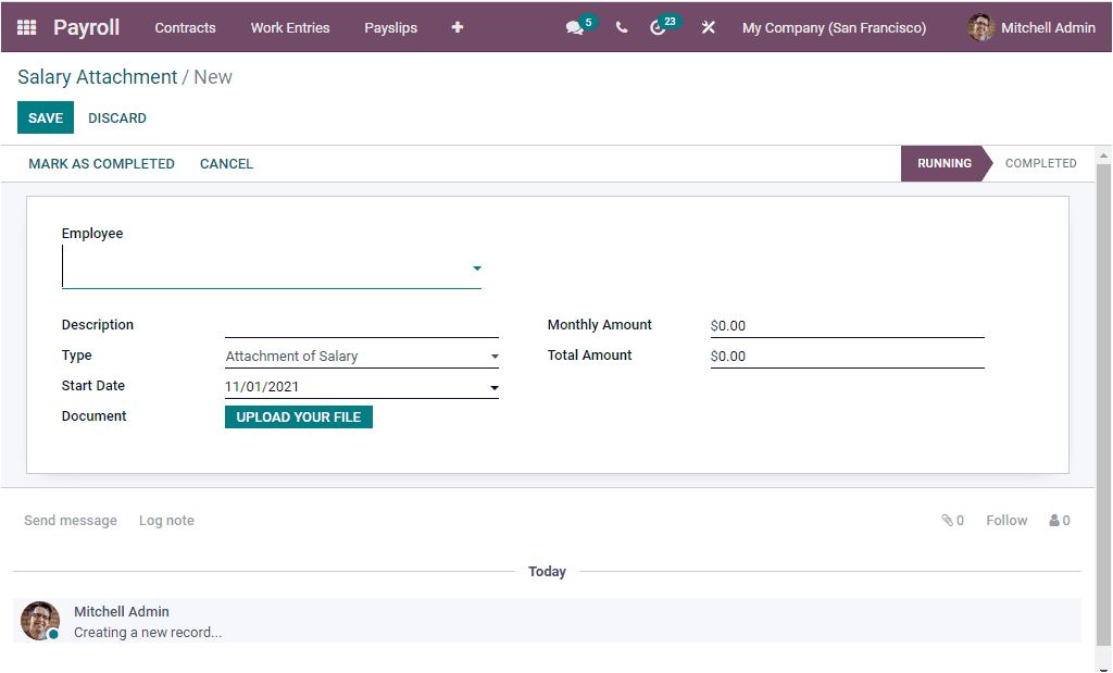 attachment of salary