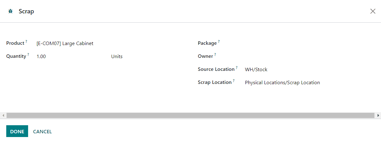 Odoo 16 inventory