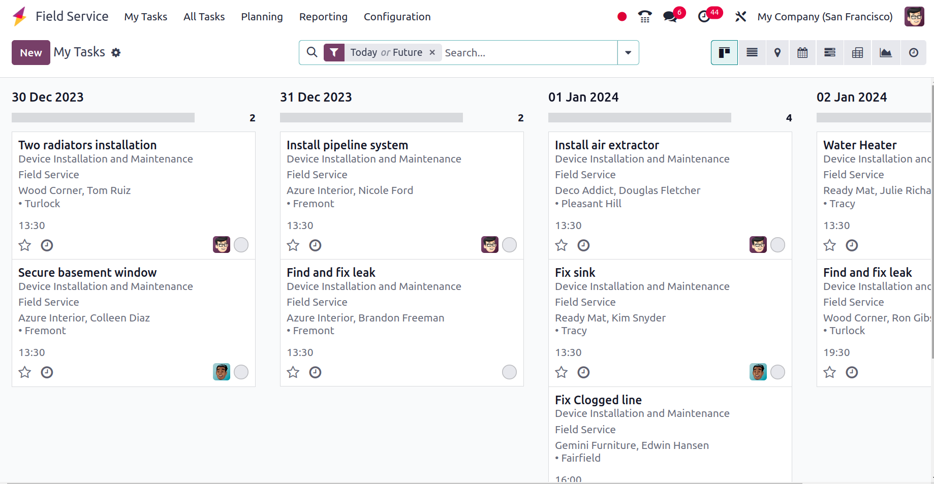 Odoo Service Management