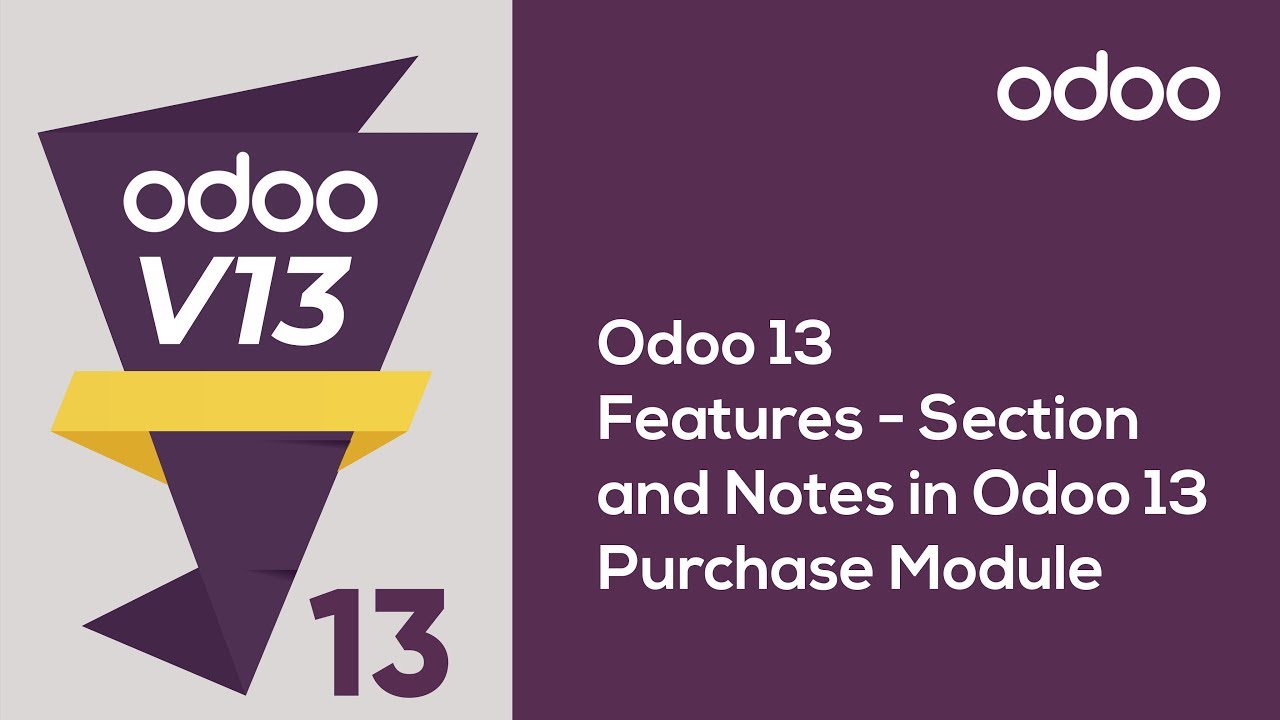 Odoo 13采购模块中的章节和注释