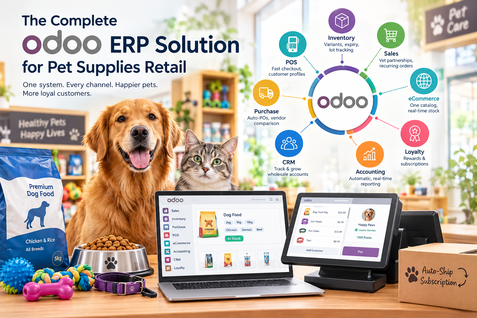 Odoo Pet Supplies Retail ERP overview