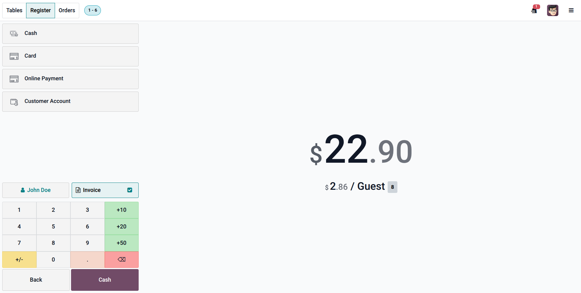 Odoo POS payment and accounting session reconciliation