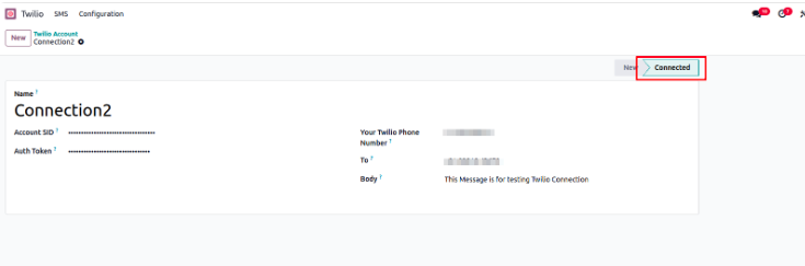 Twilio SMS Gateway account configuration in Odoo