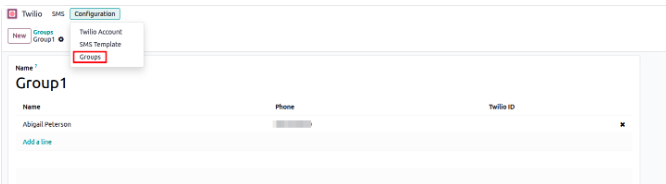 Sending a group SMS through the Twilio Gateway in Odoo