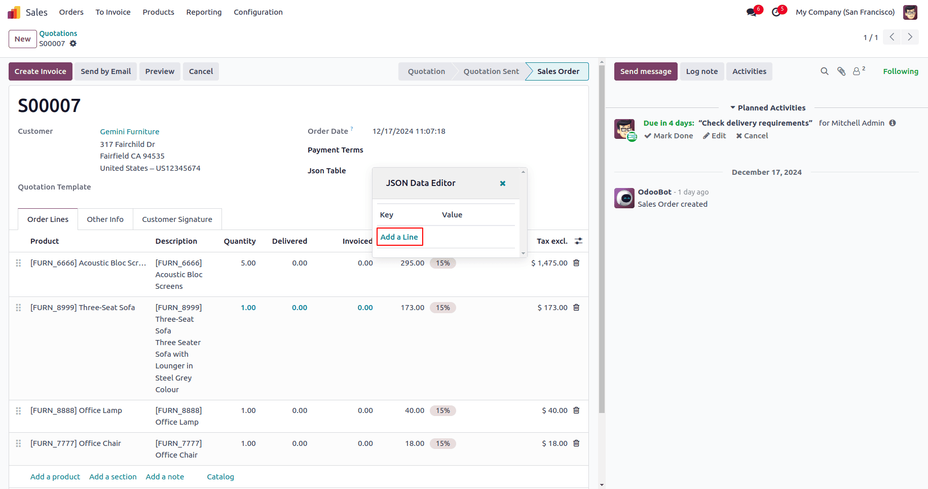 How to Configure & Use the JSON Widget in Odoo-cybrosys