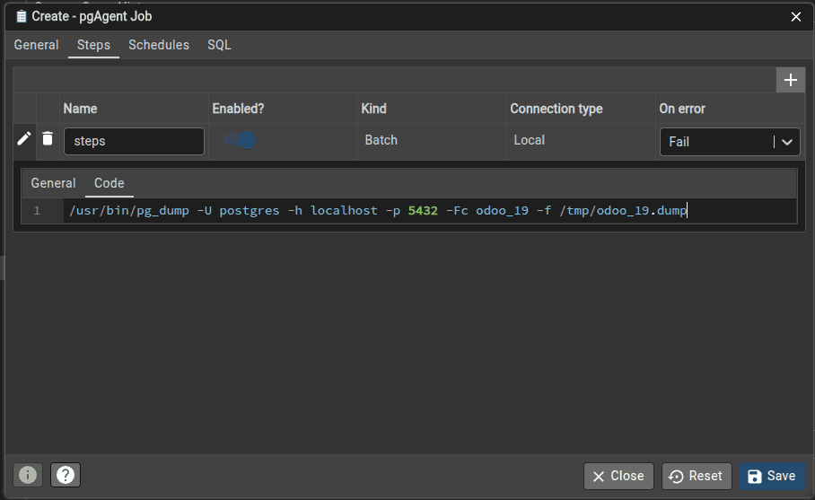 How to Schedule Regular Database Backups Using pgAgent Inside pgAdmin-cybrosys
